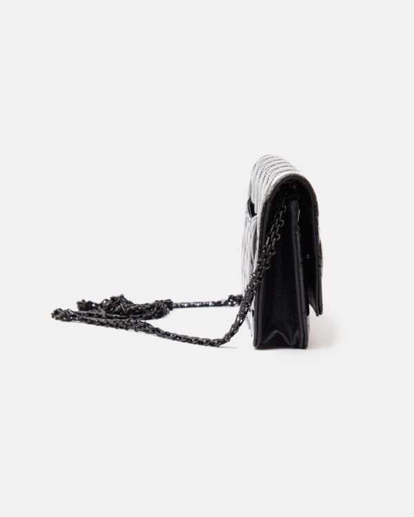 Chanel 2.55 Wallet on Chain Black Patent Calfskin So Black