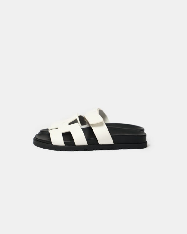 Hermès Chypre White Calfskin Sandals