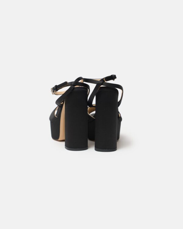 Prada Black High-heeled Satin Platform Sandals