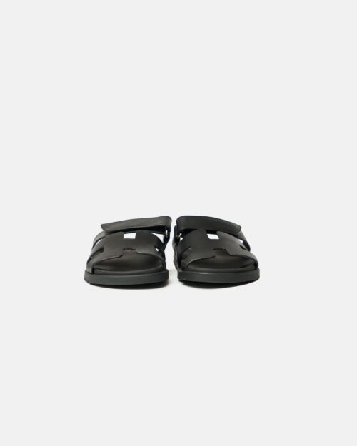 Hermes Chypre Black Calfskin Sandal