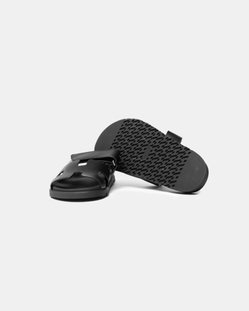 Hermes Chypre Black Calfskin Sandal