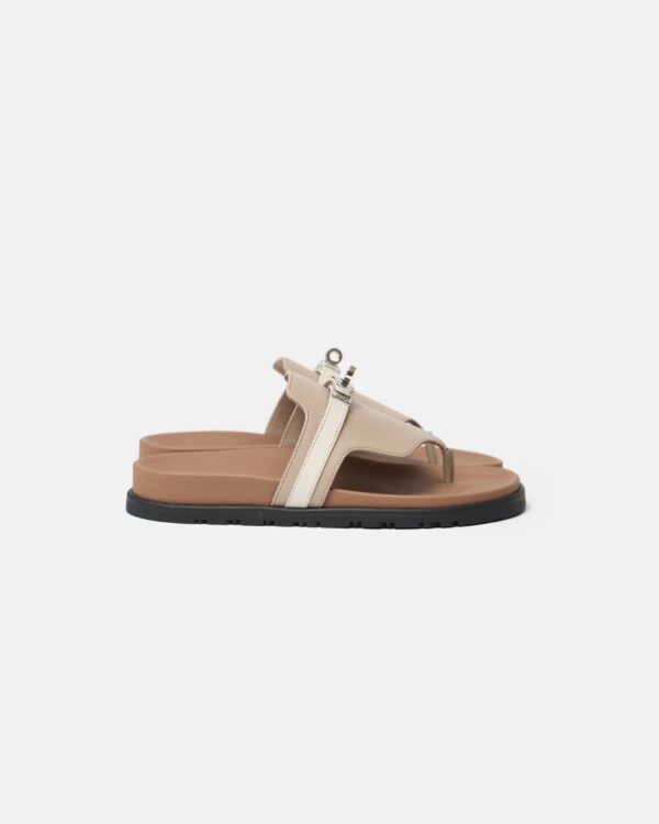 Hermès Empire Beige Mastic Beige Glaise Calfskin Sandals