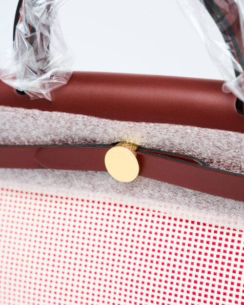 Hermès Herbag 31 Ecru-Blanc-Framboise-Rouge GHW