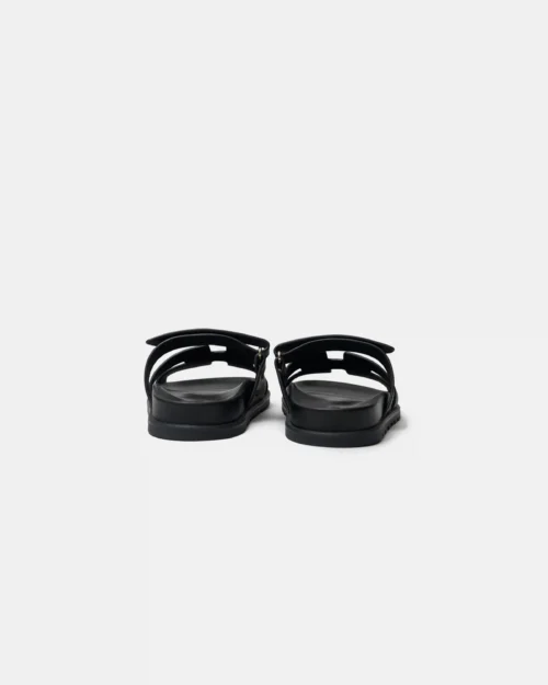 Hermes Chypre Black Calfskin Sandal