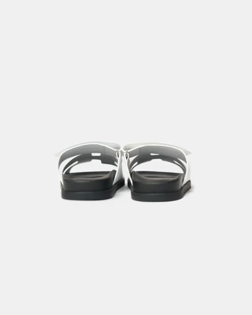 Hermès Chypre White Calfskin Sandals