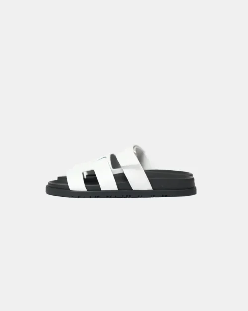 Hermès Chypre White Calfskin Sandals