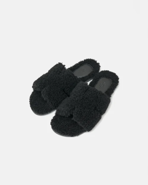 Hermès Peau Lainee Izmir Noir Sandals